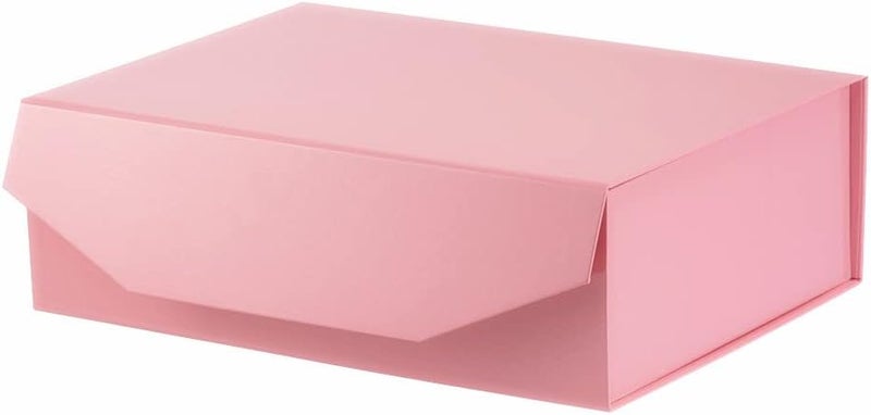 PACKGILO 1Pcs 13x9x4 Inches Pink Gift Boxes with Lids for Presents Magnetic gift box large Gift Box for Bridesmaid Proposal，Groomsman (Glossy Pink) - Image 1